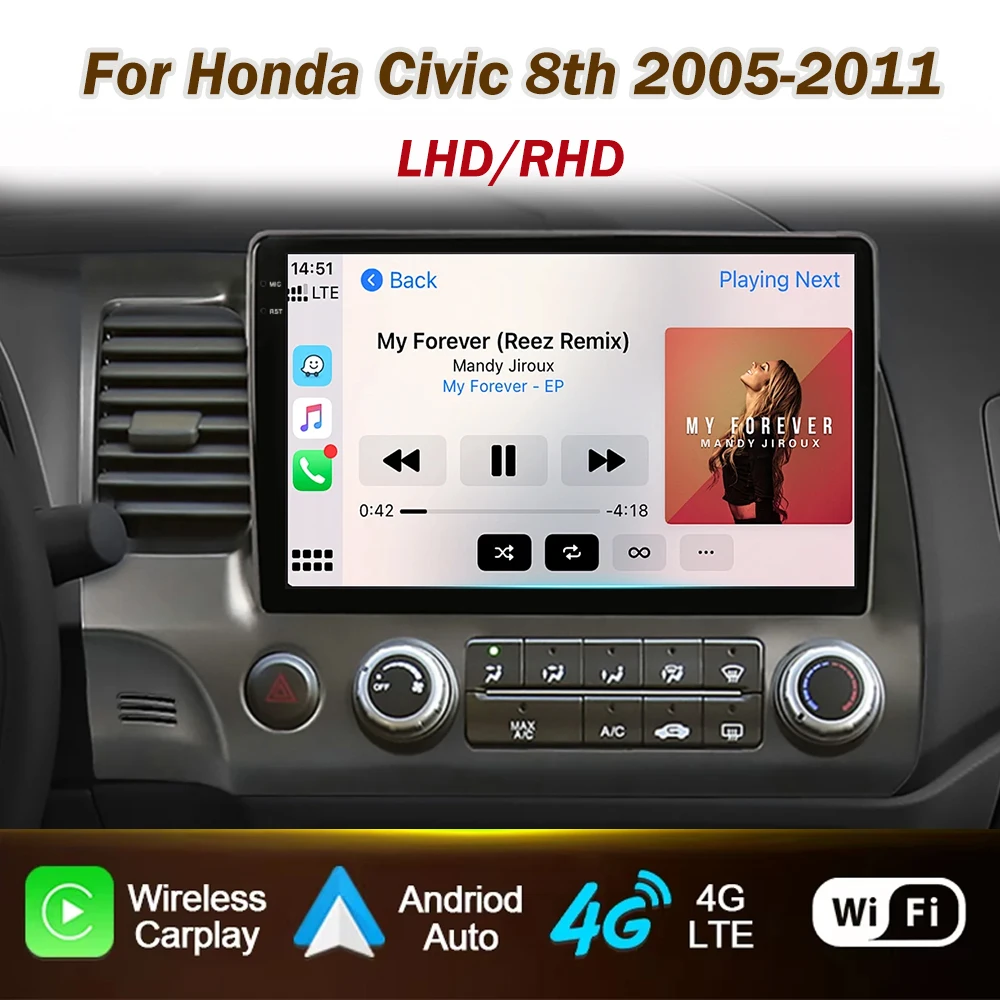 Android 16 For Honda Civic 8 2005 - 2012 Car Radio Wireless Carplay Player Android Auto Stereo Multimedia 2din DVD 8core WIFI
Android 16 For Honda Civic 8 2005 - 2012 Car Radio Wireless Carplay Player Android Auto Stereo Multimedia 2din DVD 8core WIFI