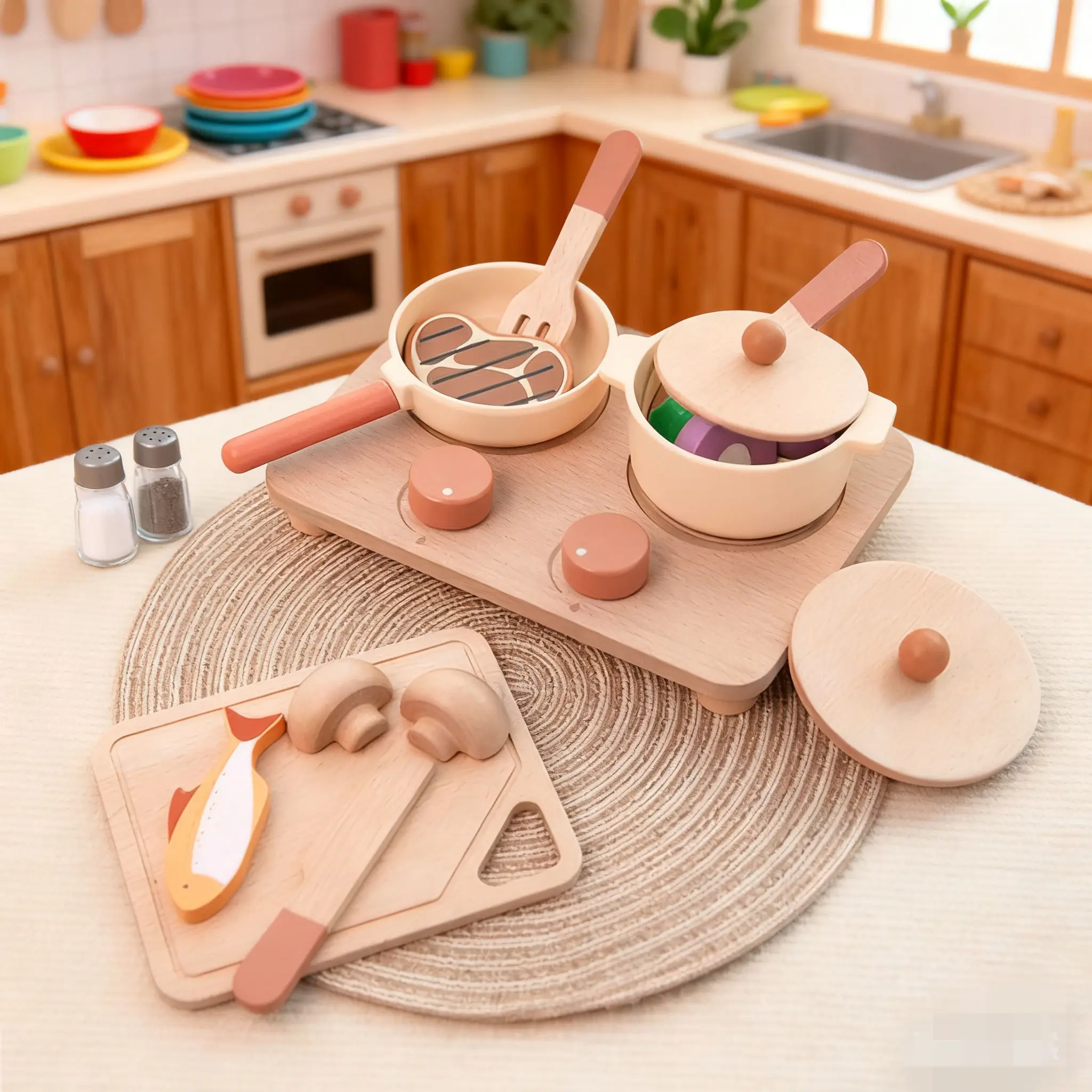 Children Cooking Play Set - Fake Cookware and Vegetable Cutting Toys for Pretend Cooking
Children Cooking Play Set - Fake Cookware and Vegetable Cutting Toys for Pretend Cooking