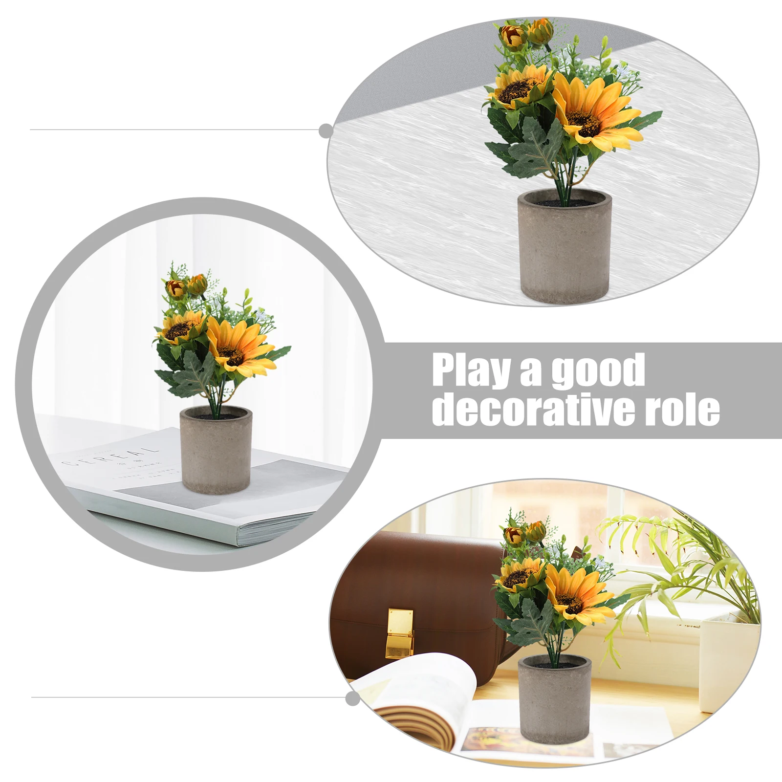 Artificial Sunflower Bonsai Lifelike Potted Plants Decor Simulation False Plant Resin Home Decor Artificial Flowers
Artificial Sunflower Bonsai Lifelike Potted Plants Decor Simulation False Plant Resin Home Decor Artificial Flowers