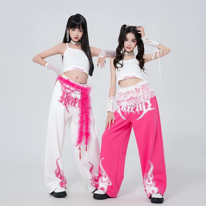 2025 New Children Hip Hop Dance Costumes For Girls White Vest Loose Pants Streetwear Jazz Performance Stage Clothing DQS19575
2025 New Children Hip Hop Dance Costumes For Girls White Vest Loose Pants Streetwear Jazz Performance Stage Clothing DQS19575