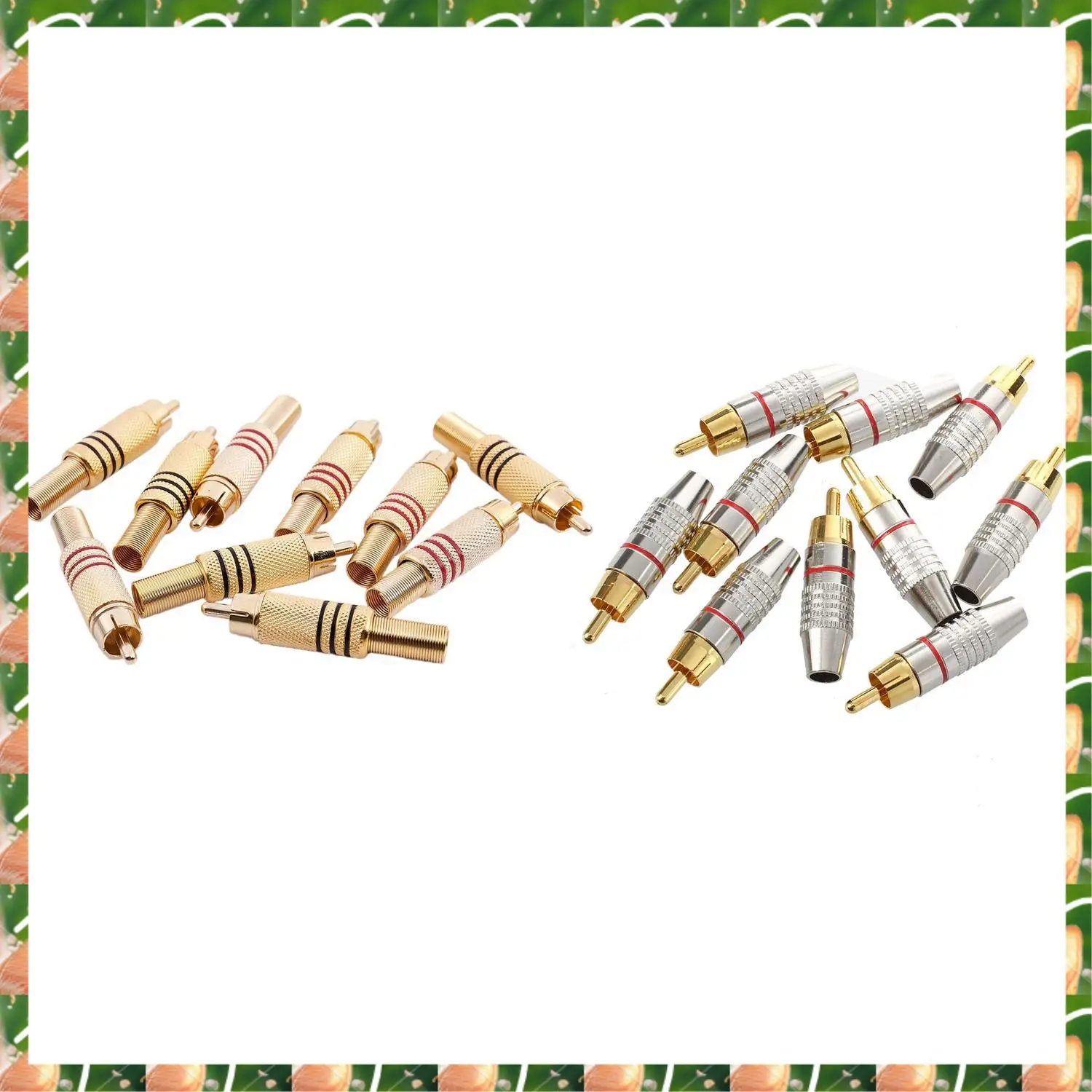 JAJA 10Pcs Gold Tone Male RCA Plug Audio Connector Metal Spring Adapter & 10 Pcs Adapter Audio Coaxial Cable Connector RCA Plug
JAJA 10Pcs Gold Tone Male RCA Plug Audio Connector Metal Spring Adapter & 10 Pcs Adapter Audio Coaxial Cable Connector RCA Plug