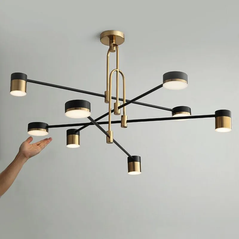 Modern Chandelier 4/6/8 Heads Black Gold Lighting Suspension Bedroom Living Room LED Industrial Lamp 3 Color Dimmable
Modern Chandelier 4/6/8 Heads Black Gold Lighting Suspension Bedroom Living Room LED Industrial Lamp 3 Color Dimmable