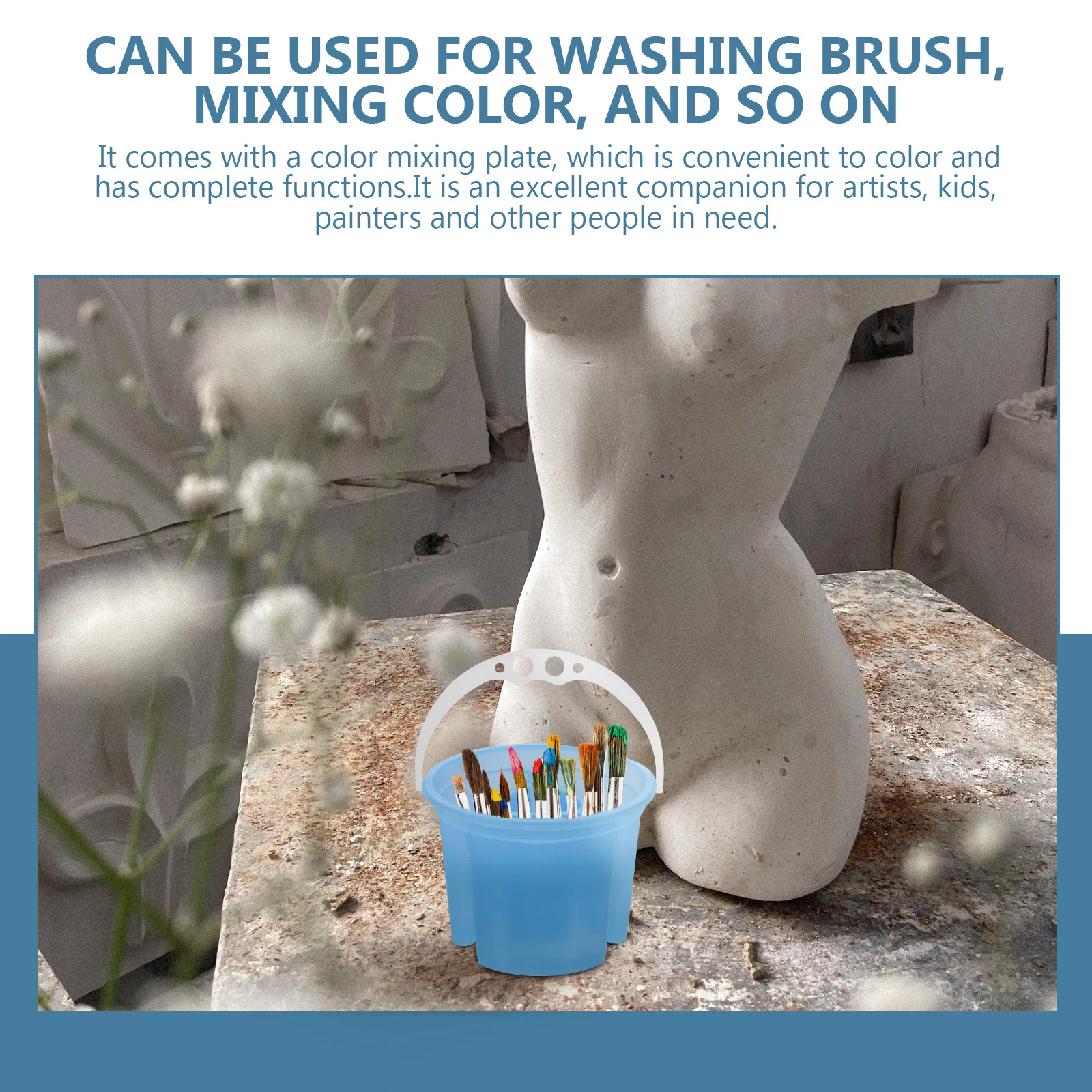 2pcs Plastic Brush Buckets Handle For Artists Kids Durable Basin Mixing Color Washing Tools Art Supplies Pen Washing Buckets
2pcs Plastic Brush Buckets Handle For Artists Kids Durable Basin Mixing Color Washing Tools Art Supplies Pen Washing Buckets