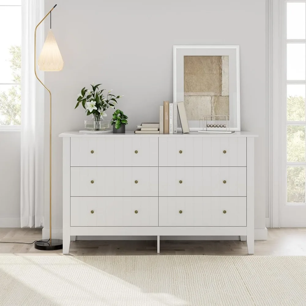 Modern 6 Drawer Double Dresser with Deep Drawers, Nursery Dresser for Baby, Wide Storage Organizer Cabinet for Living Room
Modern 6 Drawer Double Dresser with Deep Drawers, Nursery Dresser for Baby, Wide Storage Organizer Cabinet for Living Room