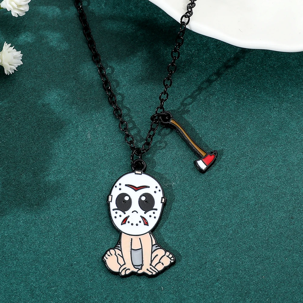 Friday Movie Q-version Jason Cartoon Enamel Necklace - Fashion Horror Movie Charms Accessory for Halloween Jewelry Pendant
Friday Movie Q-version Jason Cartoon Enamel Necklace - Fashion Horror Movie Charms Accessory for Halloween Jewelry Pendant
