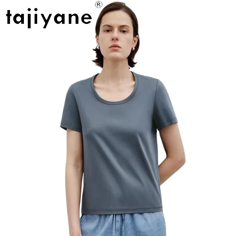 Женская футболка TAJIYANE из 100% хлопка, повседневная базовая летняя модель с U-образным или круглым вырезом, с короткими рукавами, 2026, женская одежда
Женская футболка TAJIYANE из 100% хлопка, повседневная базовая летняя модель с U-образным или круглым вырезом, с короткими рукавами, 2026, женская одежда