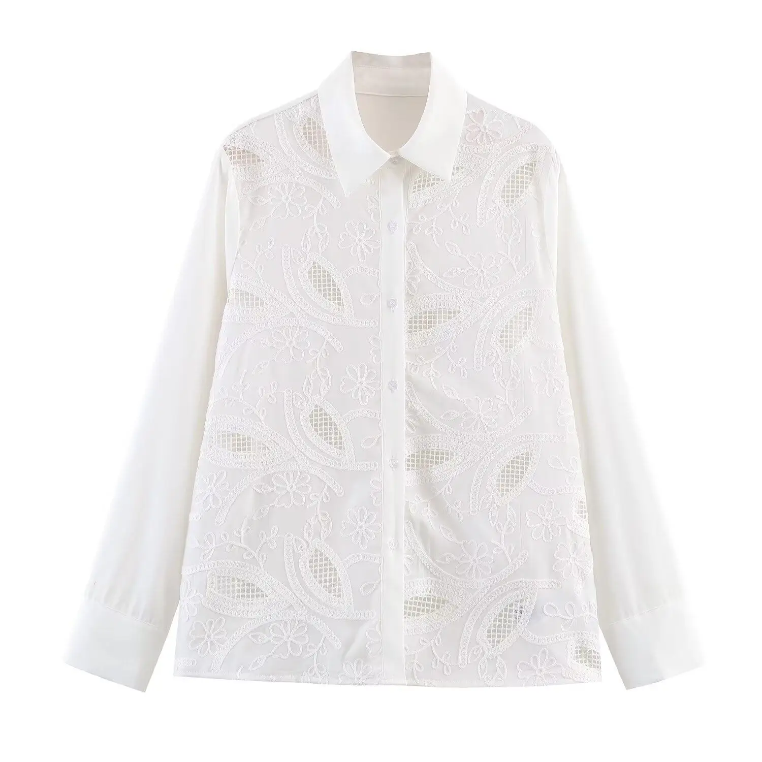 Женская рубашка с вышивкой цветов, весна 2026, новая коллекция, однобортное пальто с длинными рукавами, в американском стиле, повседневное, свободное, белое, с отложным воротником
Женская рубашка с вышивкой цветов, весна 2026, новая коллекция, однобортное пальто с длинными рукавами, в американском стиле, повседневное, свободное, белое, с отложным воротником