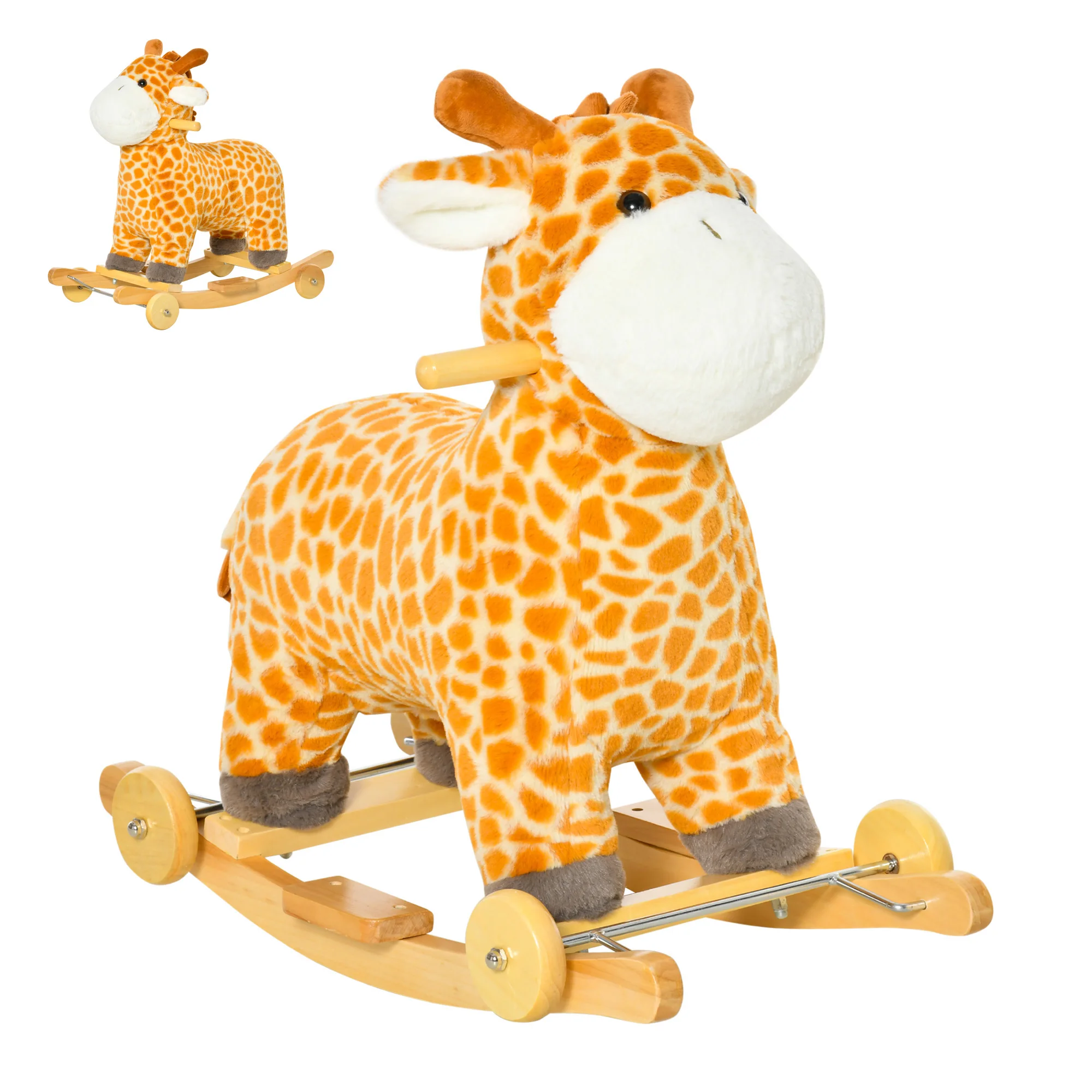 2-in-1 children's horseback riding, rolling giraffe animal rocking chair with sound, wooden base, plush ponies aged 3-6, yellow
2-in-1 children's horseback riding, rolling giraffe animal rocking chair with sound, wooden base, plush ponies aged 3-6, yellow