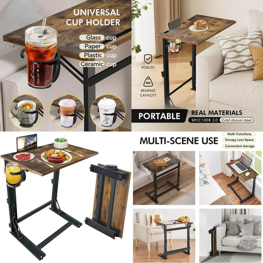 Прочный C-образный столик-подставка для телевизора с подстаканником, идеально подходит для использования у дивана, в качестве столика для ноутбука, для гостиной/спальни - Рустик Браун
Прочный C-образный столик-подставка для телевизора с подстаканником, идеально подходит для использования у дивана, в качестве столика для ноутбука, для гостиной/спальни - Рустик Браун