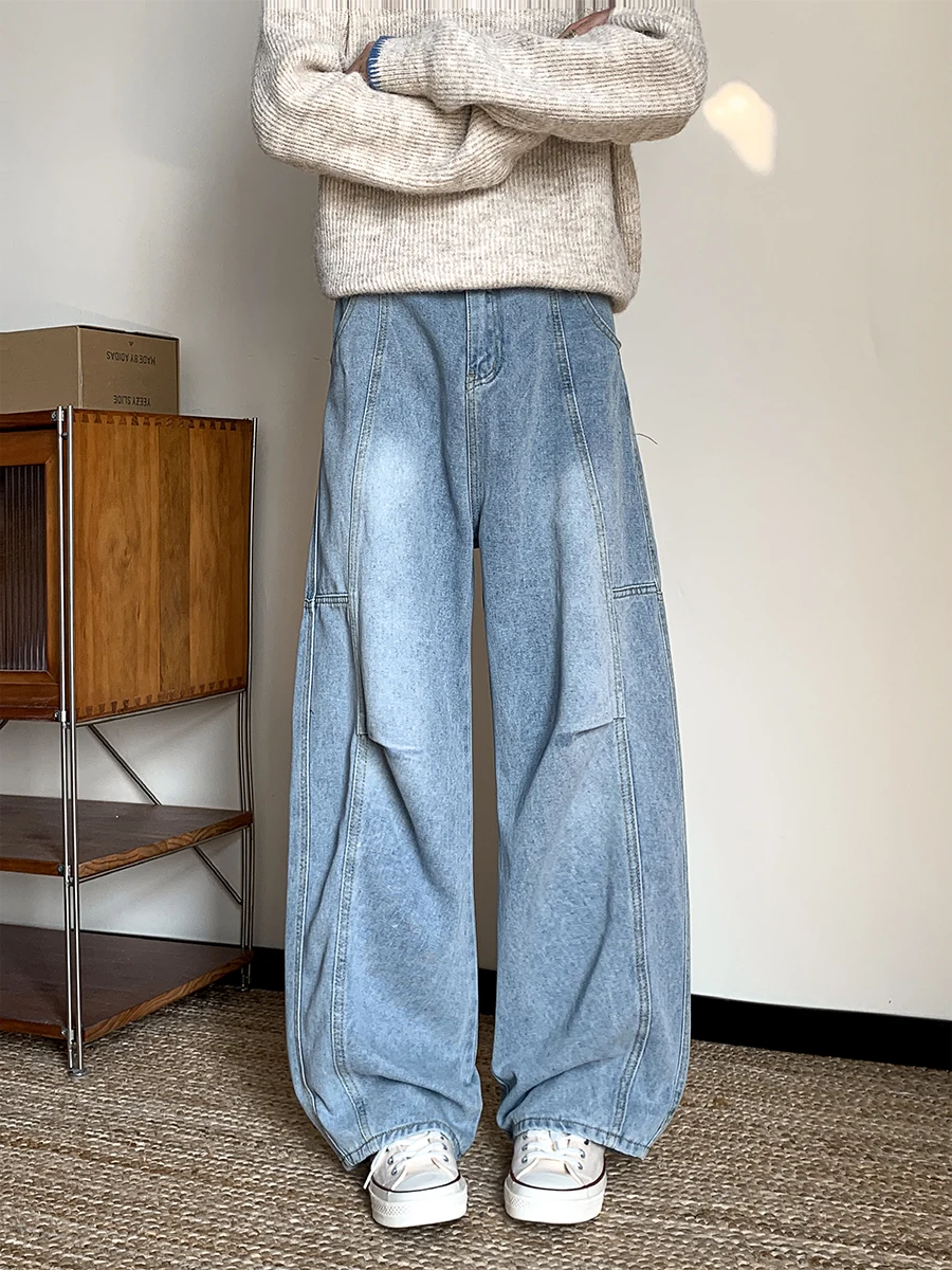 Мужские джинсы Waed Distred Knife, свободные, прямые, в стиле ретро, с отворотом по низу, широкие, длинные брюки, осенняя мода
Мужские джинсы Waed Distred Knife, свободные, прямые, в стиле ретро, с отворотом по низу, широкие, длинные брюки, осенняя мода