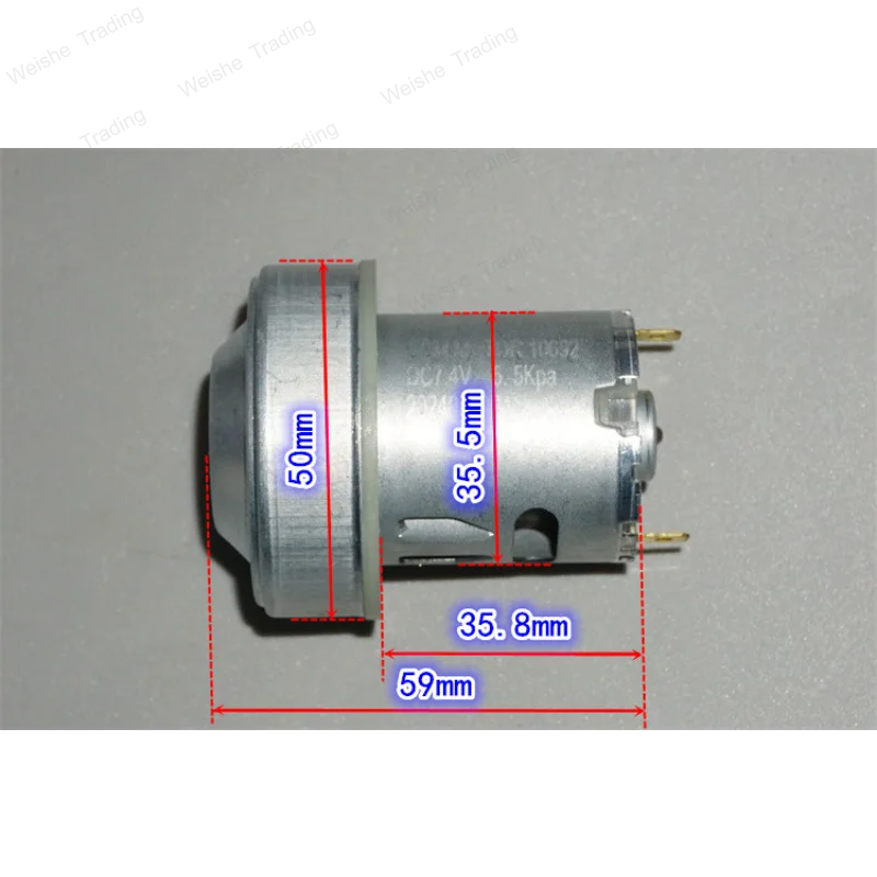 7.4V80W DC 545 motor Vacuum cleaner Turbine fan Double ball bearing motor Aluminum impeller High speed fan
7.4V80W DC 545 motor Vacuum cleaner Turbine fan Double ball bearing motor Aluminum impeller High speed fan