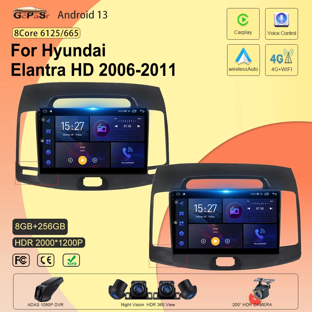 For Hyundai Elantra HD 2006-2011 Android 13 Carplay Dvd Auto Radio GPS Navigation Stereo Multimedia Player No 2din DVD 5G Wifi
For Hyundai Elantra HD 2006-2011 Android 13 Carplay Dvd Auto Radio GPS Navigation Stereo Multimedia Player No 2din DVD 5G Wifi
