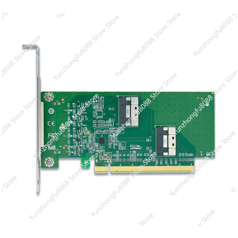 PCIe X16 To 2x SlimSAS SFF-8654 8i Adapter XIC PE4165 
PCIe X16 To 2x SlimSAS SFF-8654 8i Adapter XIC PE4165