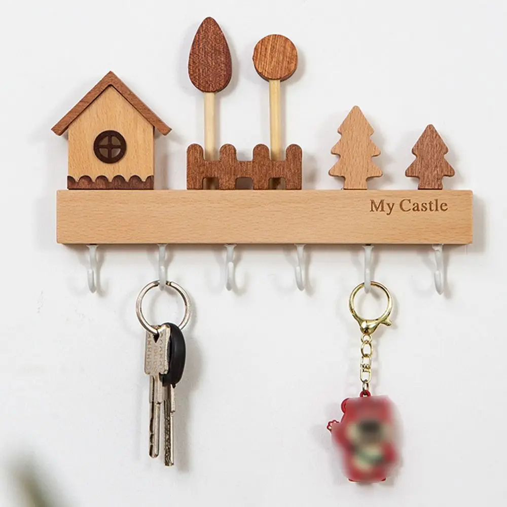 6 Hooks Key Hook Rack Wooden Wall Mounted Decorative Hook Cute Creative Sundries Storage Hook For Kitchen Bathroom Bedroom
6 Hooks Key Hook Rack Wooden Wall Mounted Decorative Hook Cute Creative Sundries Storage Hook For Kitchen Bathroom Bedroom