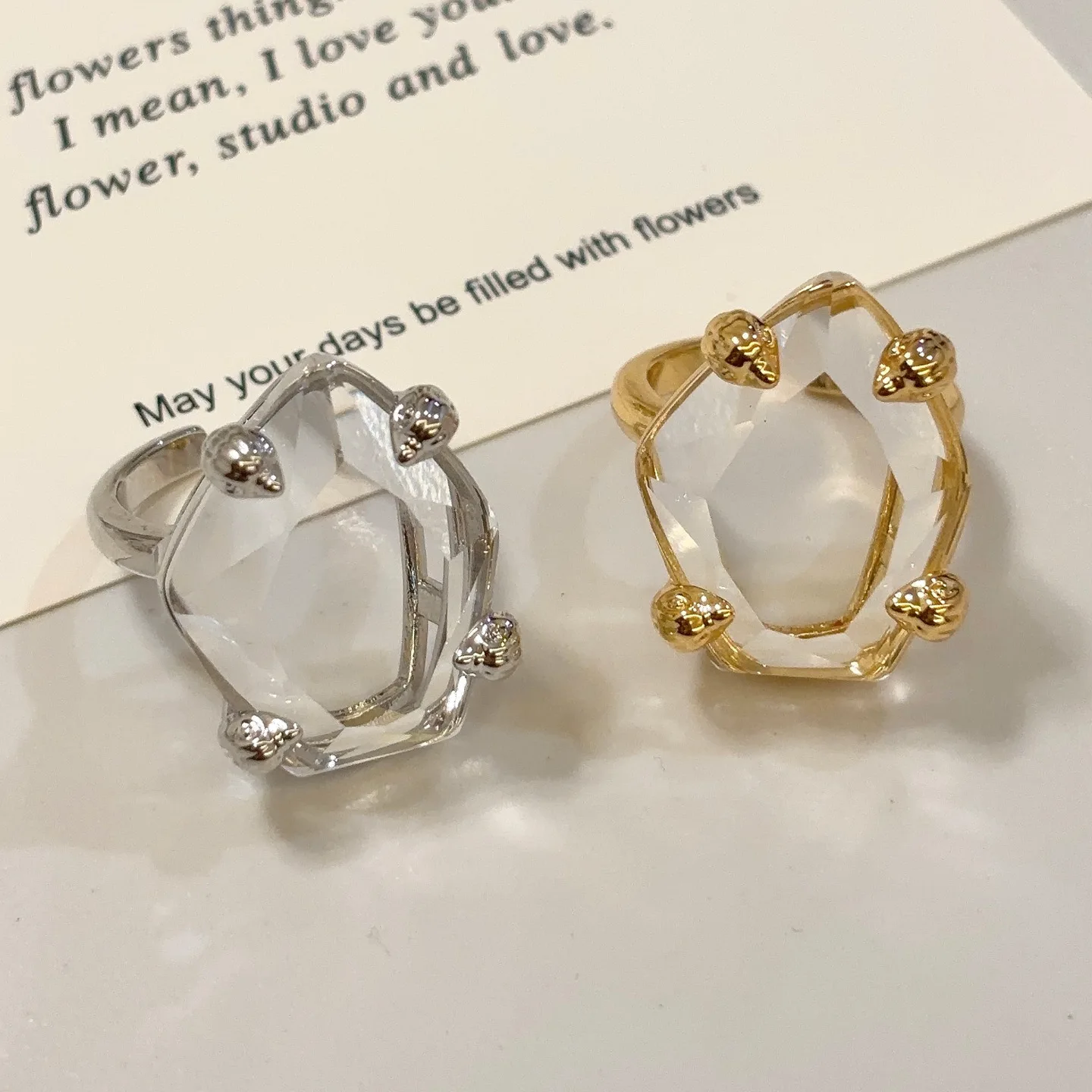 women ring transparent Irregular Clear Crystal Open Ring for Women Gold Silver Plated Statement Ring Jewelry
women ring transparent Irregular Clear Crystal Open Ring for Women Gold Silver Plated Statement Ring Jewelry