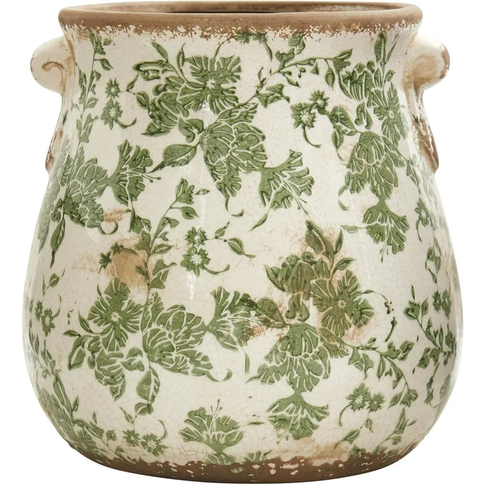 10in Indoor Tuscan Ceramic Green Scroll Decorative Vase for Home Decor
10in Indoor Tuscan Ceramic Green Scroll Decorative Vase for Home Decor