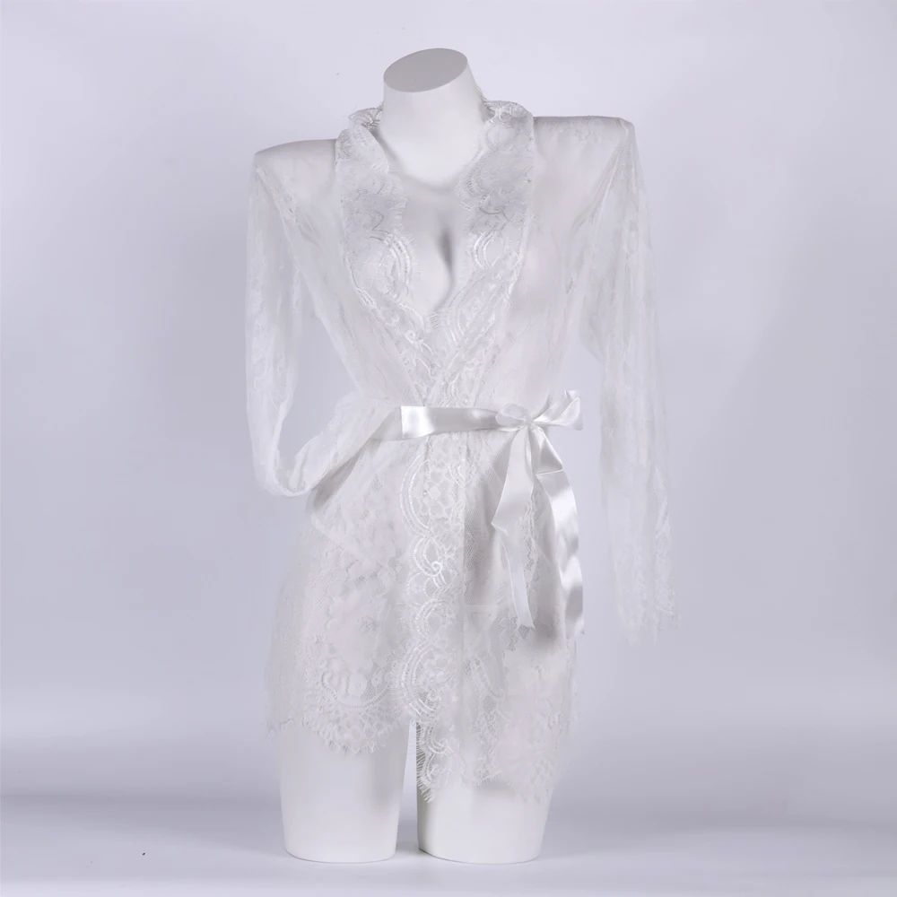 Lace Sleepwear Dress Robe Kimono Women Sexy Lingerie Transparent V-Neck Nightwear Babydoll Erotic Robe G-string Costume
Lace Sleepwear Dress Robe Kimono Women Sexy Lingerie Transparent V-Neck Nightwear Babydoll Erotic Robe G-string Costume