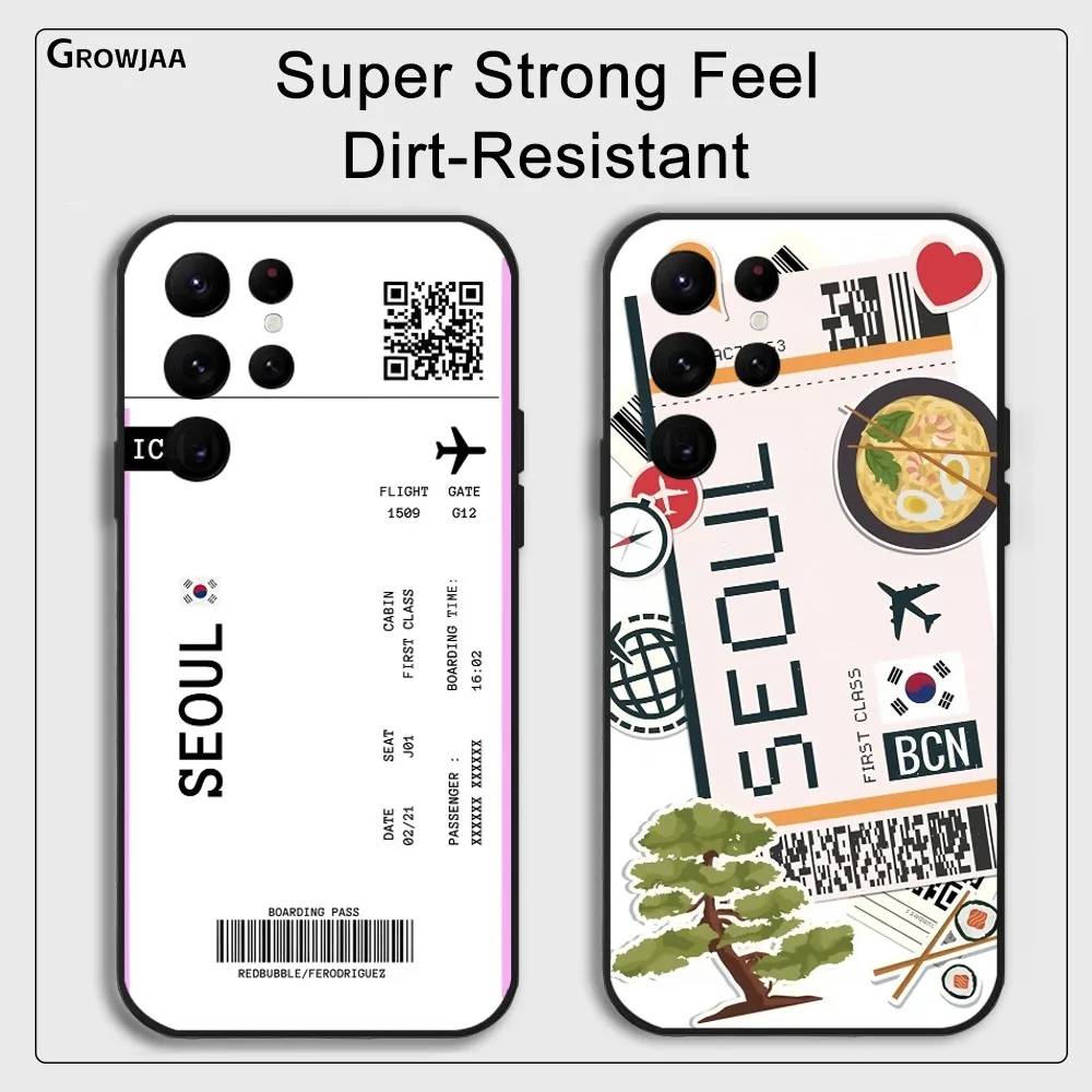 Boarding Pass Ticket Korea Phone Case For Samsung Galaxy S24 Ultra S22 S23 Ultra S21 S20 5G Protective Silicone TPU Funda
Boarding Pass Ticket Korea Phone Case For Samsung Galaxy S24 Ultra S22 S23 Ultra S21 S20 5G Protective Silicone TPU Funda