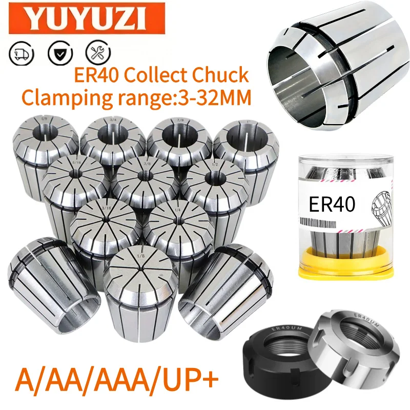 ER Collet ER40 AA/AAA 0.008/0.005MM Spring Collet Chuck 3-32mm Clamping Chuck for CNC Milling Cutter Lathe Spindle Tool Holder
ER Collet ER40 AA/AAA 0.008/0.005MM Spring Collet Chuck 3-32mm Clamping Chuck for CNC Milling Cutter Lathe Spindle Tool Holder