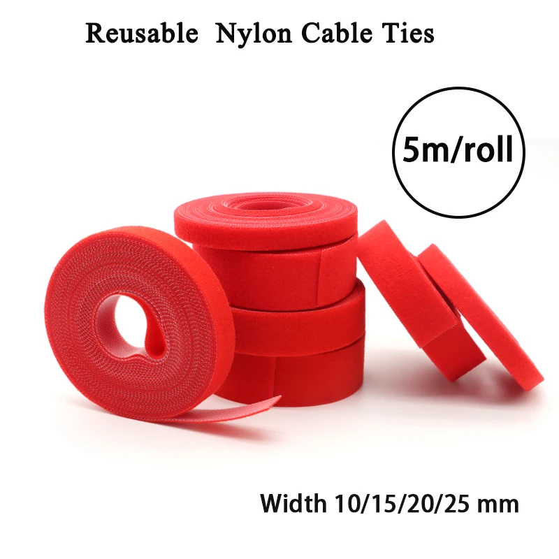 5m/roll Cable Ties Reusable Loop Bundle Self Adhesive Red Nylon Strap Organizer Clip Wire Holder Management Fastening Tape
5m/roll Cable Ties Reusable Loop Bundle Self Adhesive Red Nylon Strap Organizer Clip Wire Holder Management Fastening Tape