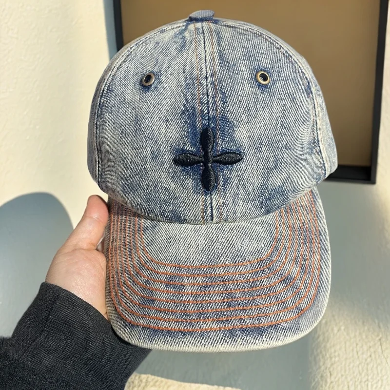 Embroidery Old Casual Hat Fashion Versatile Cross Denim Baseball Cap New Old Baseball Cap for Women Trend High Value Caps 2
Embroidery Old Casual Hat Fashion Versatile Cross Denim Baseball Cap New Old Baseball Cap for Women Trend High Value Caps 2