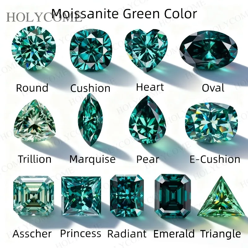 Fancy Moissanite Gemstones Green Loose Stone Beads Multi-Shapes 3EX Cut VVS1 Clarity Sparkling Shiny Durable for Jewelry Design
Fancy Moissanite Gemstones Green Loose Stone Beads Multi-Shapes 3EX Cut VVS1 Clarity Sparkling Shiny Durable for Jewelry Design