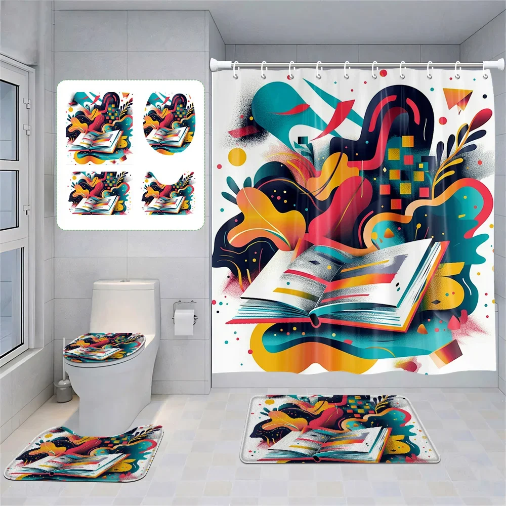 INS Nordic abstract art shower curtain four-piece multi-color contrast modern bathroom shower curtain floor mat decoration
INS Nordic abstract art shower curtain four-piece multi-color contrast modern bathroom shower curtain floor mat decoration