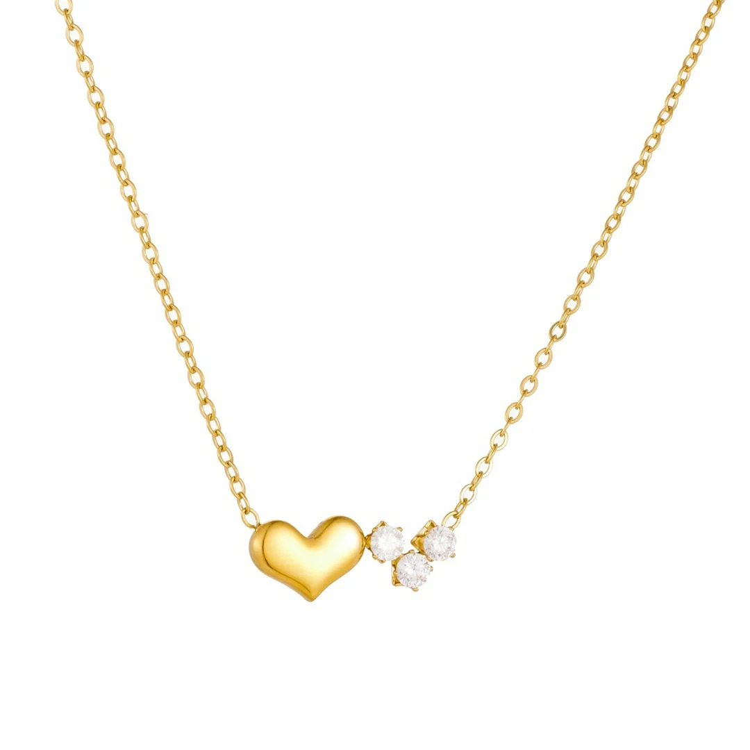 Trendy Zirconia Love Heart Charm Pendant Female Gold Color Stainless Steel Choker Chain Link Necklace for Women Jewelry Gift
Trendy Zirconia Love Heart Charm Pendant Female Gold Color Stainless Steel Choker Chain Link Necklace for Women Jewelry Gift