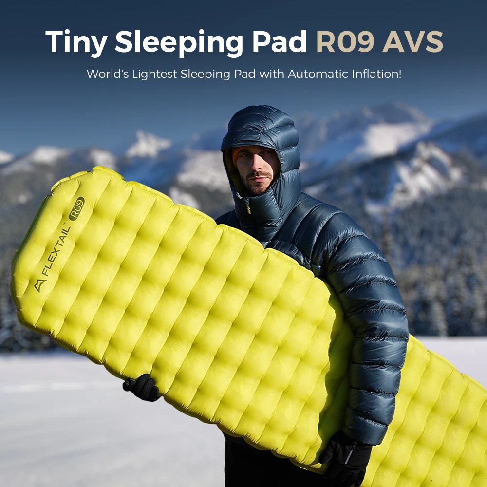 FLEXTAIL TINY SLEEPING PAD R09 - Insulated Sleeping Pad with Built-in Pump, 9.4 R-Value, Automatic Inflation/Deflation, Air Mat
FLEXTAIL TINY SLEEPING PAD R09 - Insulated Sleeping Pad with Built-in Pump, 9.4 R-Value, Automatic Inflation/Deflation, Air Mat