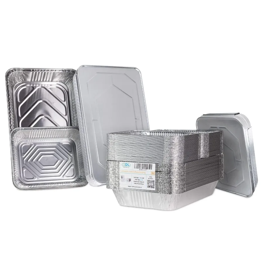 Кастрюли из алюминиевой фольги с крышками, глубокие 75 шт., набор жаровни, 25 полноразмерных и 50 парных кастрюль половинного размера + крышки, одноразовые кухонные кастрюли
Кастрюли из алюминиевой фольги с крышками, глубокие 75 шт., набор жаровни, 25 полноразмерных и 50 парных кастрюль половинного размера + крышки, одноразовые кухонные кастрюли