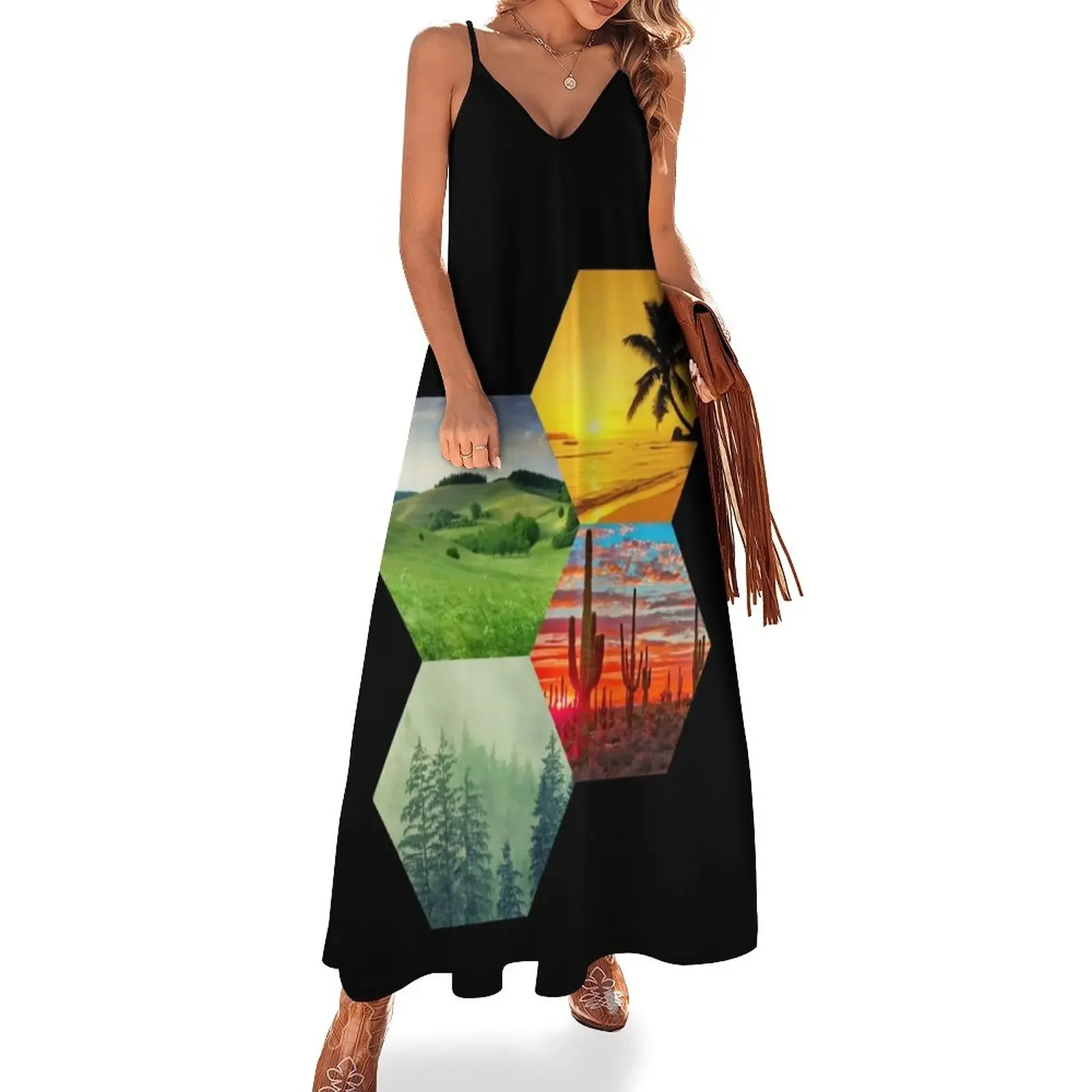 Land Biome Honeycomb Hexagonal Design Sleeveless Dress dress summer clothes for women Women's long dress
Land Biome Honeycomb Hexagonal Design Sleeveless Dress dress summer clothes for women Women's long dress