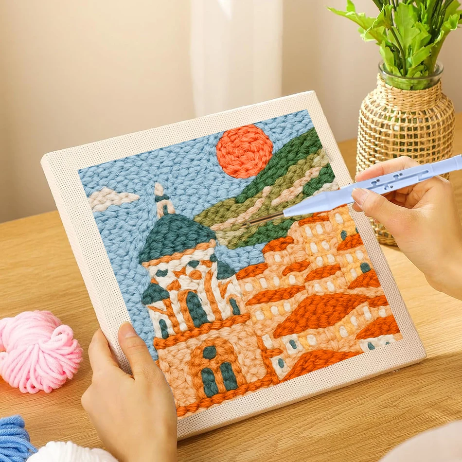 Punch Needle Embroidery Starter Kits Landscape Cross stitch kits Punch Needle frame for adults Diy Gift Craft Supplies
Punch Needle Embroidery Starter Kits Landscape Cross stitch kits Punch Needle frame for adults Diy Gift Craft Supplies