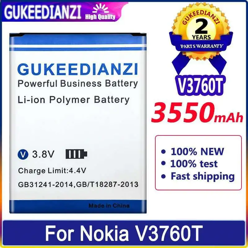 Легкий аккумулятор мобильного телефона для Nokia V3760T, 3550 мАч, высокая емкость
Легкий аккумулятор мобильного телефона для Nokia V3760T, 3550 мАч, высокая емкость