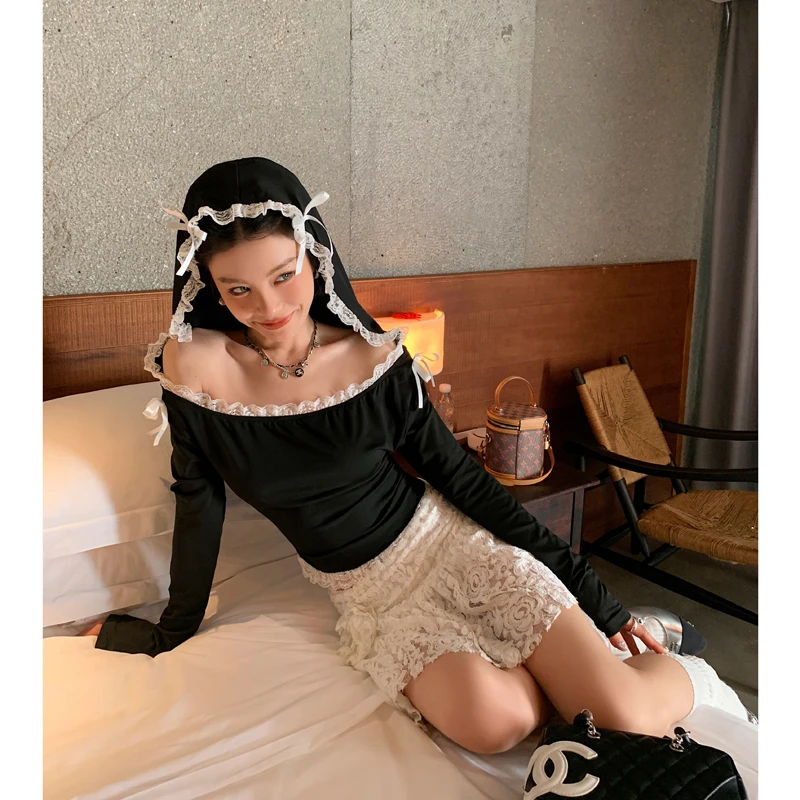 One Shoulder Hooded Sun Protection T-shirt for Women's Summer 2024 New Sexy Pure Desire Lace Edge Pullover Top Female Clothing
One Shoulder Hooded Sun Protection T-shirt for Women's Summer 2024 New Sexy Pure Desire Lace Edge Pullover Top Female Clothing