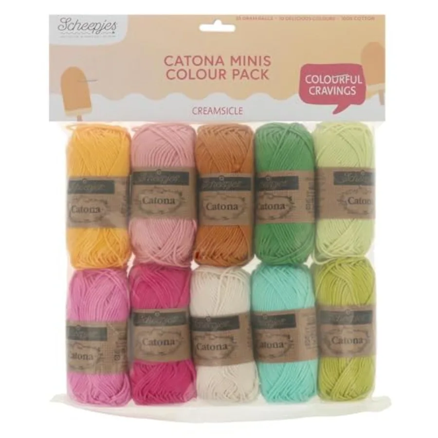 Catona Color Pack, 10 x 25 g 0.88 oz Mercerized Cotton Yarn Palette for Crochet, Amigurumi and Accessories
Catona Color Pack, 10 x 25 g 0.88 oz Mercerized Cotton Yarn Palette for Crochet, Amigurumi and Accessories