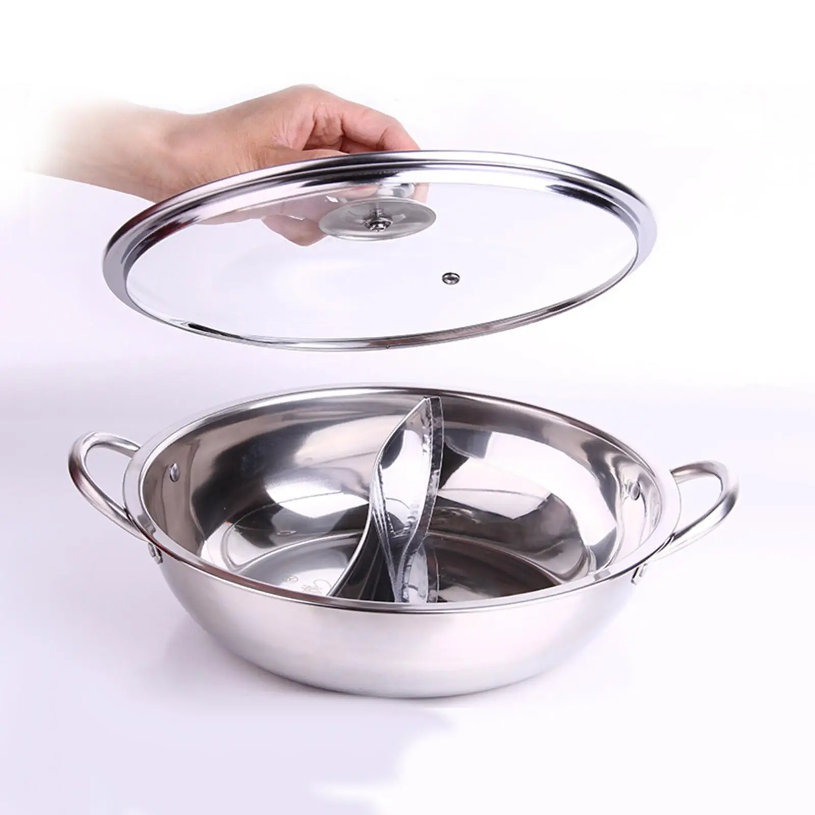 Hot Pot Pan Kitchenware Professional Hot Pot Cooker with Glass Lid for Party
Hot Pot Pan Kitchenware Professional Hot Pot Cooker with Glass Lid for Party