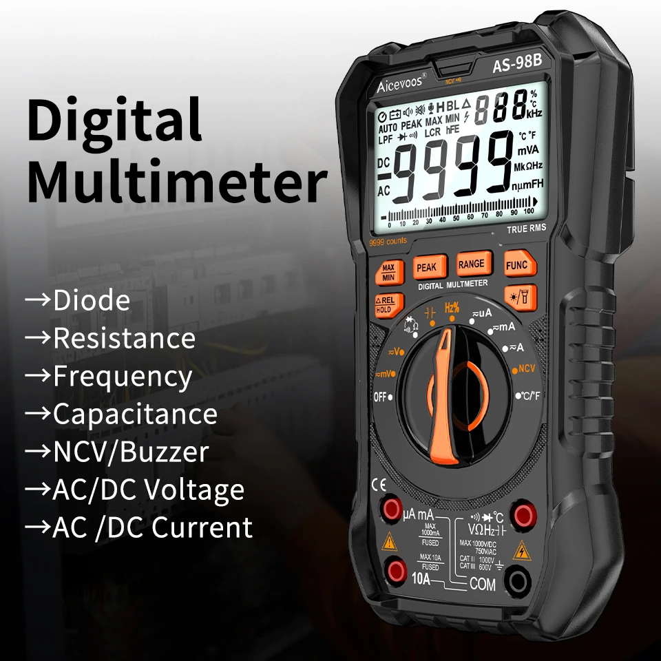 Aicevoos Digital Professional Multimeter 60000 Counts TRMS Auto Range AC/DC Voltage Current Tester Ohm Capacitor Transistor NCV
Aicevoos Digital Professional Multimeter 60000 Counts TRMS Auto Range AC/DC Voltage Current Tester Ohm Capacitor Transistor NCV