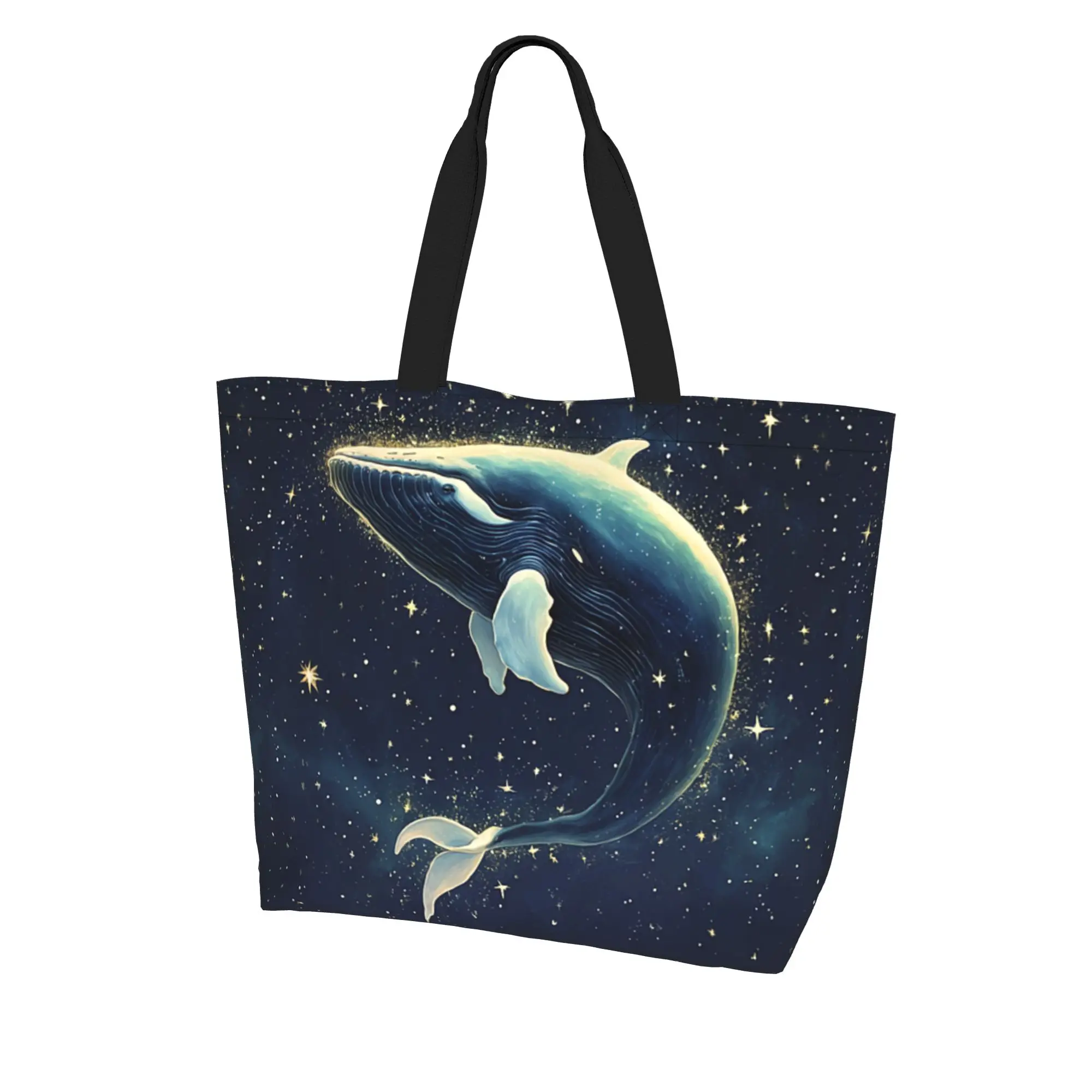 Women's Large Tote Bag with Whale & Stars Ocean Print For Shopping And Going Out
Women's Large Tote Bag with Whale & Stars Ocean Print For Shopping And Going Out