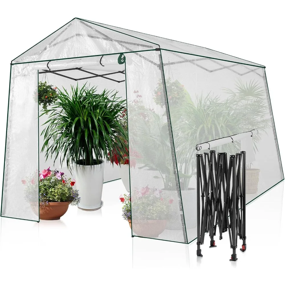 Walk-in Greenhouse 8.5 Ft x 7 Ft Pop-up Outdoor Green House Plant Gardening Canopy, Roll-up Zipper Entry Doors and 3 Large Roll-
Walk-in Greenhouse 8.5 Ft x 7 Ft Pop-up Outdoor Green House Plant Gardening Canopy, Roll-up Zipper Entry Doors and 3 Large Roll-
