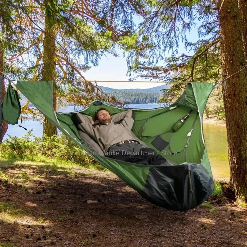 Cross-border explosion Outdoor survival Portable single hammock Anti-tear and mosquito-proof hammock
Cross-border explosion Outdoor survival Portable single hammock Anti-tear and mosquito-proof hammock