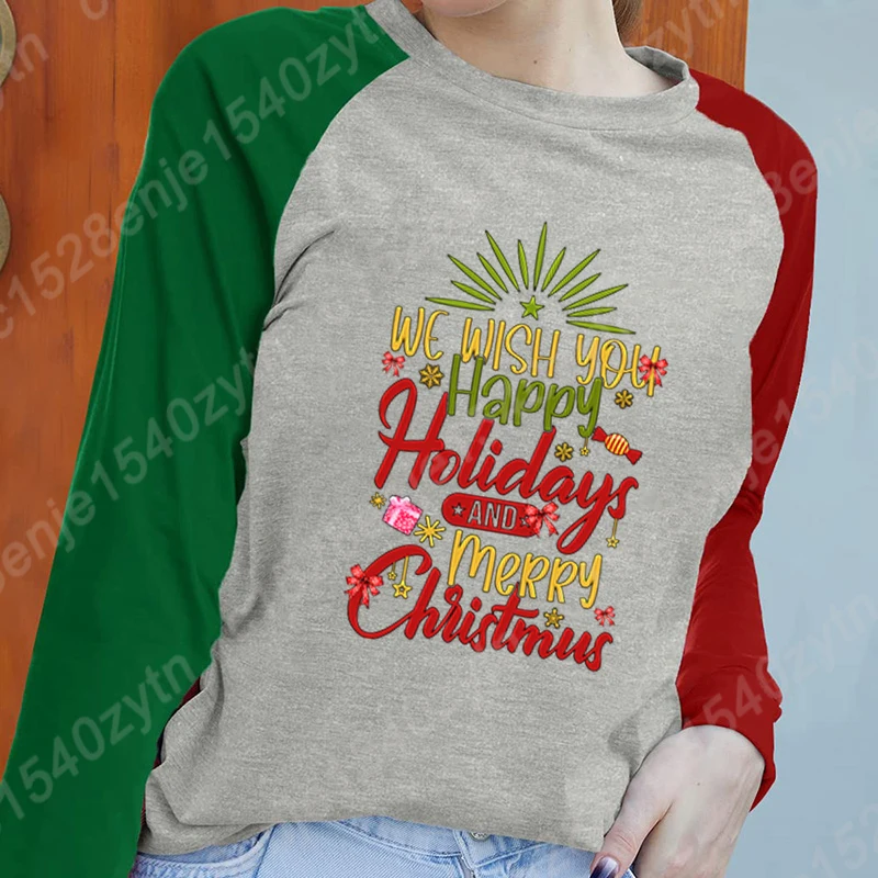 Women Long Sleeve Shirt We Wish You Happy Holidays And Merry Christmas Print Personality Top Casual Baggy Comfy Women Sweatshirt
Women Long Sleeve Shirt We Wish You Happy Holidays And Merry Christmas Print Personality Top Casual Baggy Comfy Women Sweatshirt