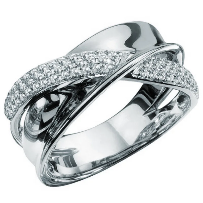 Light Luxury Cross Band Ring Inlaid Multi-Color Cubic Zirconia Couple Rings Men Women Wedding Party Jewelry Gift
Light Luxury Cross Band Ring Inlaid Multi-Color Cubic Zirconia Couple Rings Men Women Wedding Party Jewelry Gift