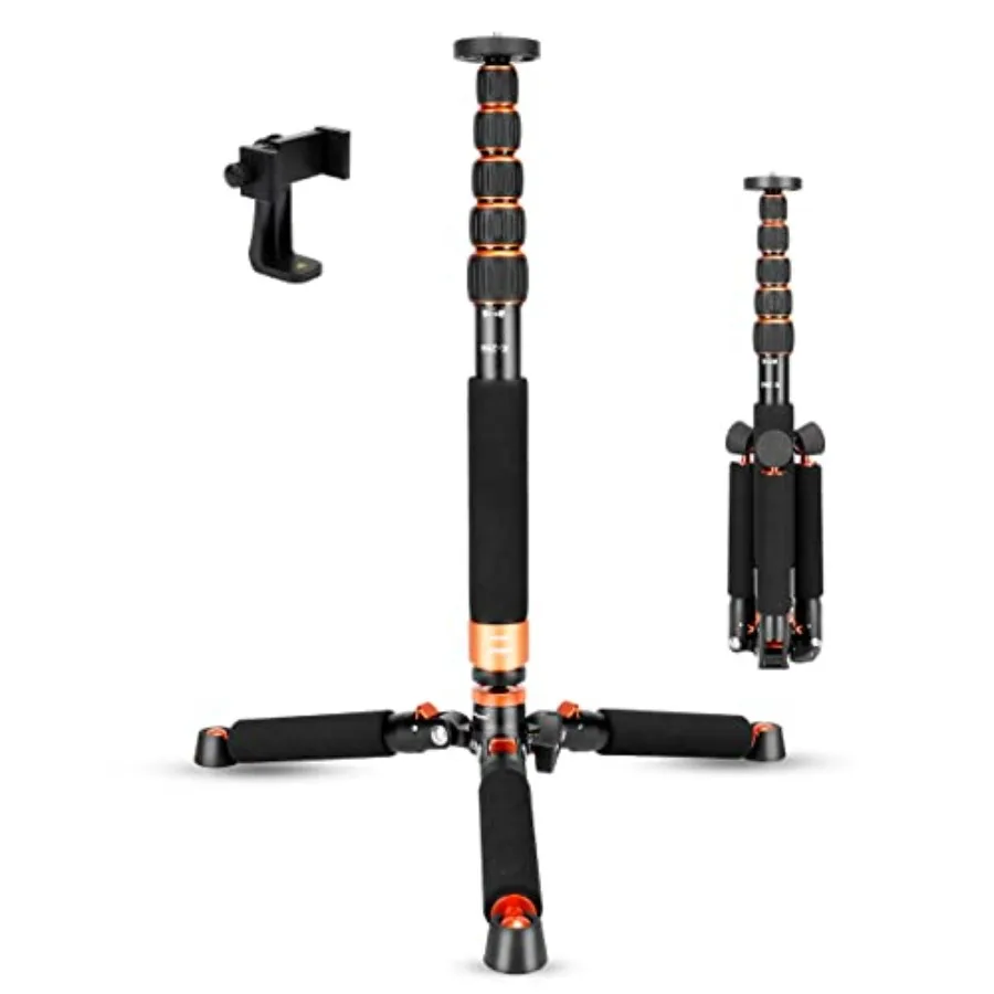 Camera Aluminum Monopod with Metal Tripod Base 6 Sections 46-177cm Adjustable Leg Diameter 28mm Up to 6kg Load Capacity Dark Gr
Camera Aluminum Monopod with Metal Tripod Base 6 Sections 46-177cm Adjustable Leg Diameter 28mm Up to 6kg Load Capacity Dark Gr