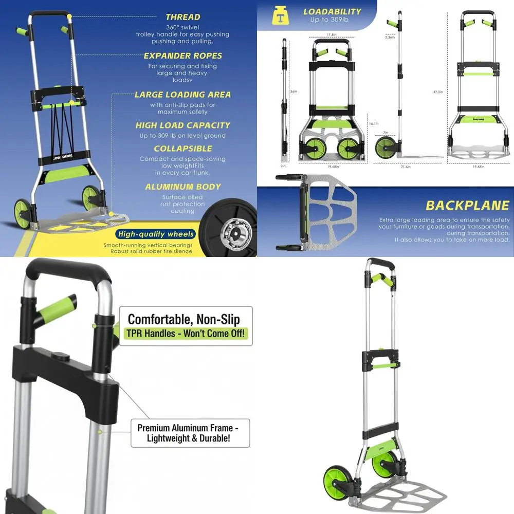 Алюминиевая складная тележка с грузоподъемностью 309 фунтов, телескопической ручкой и колесами из PP+EVA.
Алюминиевая складная тележка с грузоподъемностью 309 фунтов, телескопической ручкой и колесами из PP+EVA.