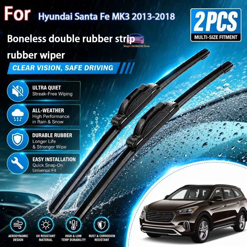 Front Wiper Blades For Hyundai Santa Fe MK3 2013-2018 Windshield Windscreen Clean Window Rain Brushes 26"+14" Modification Parts
Front Wiper Blades For Hyundai Santa Fe MK3 2013-2018 Windshield Windscreen Clean Window Rain Brushes 26"+14" Modification Parts
