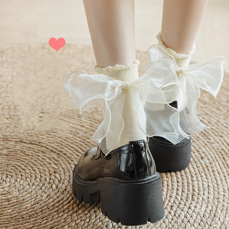 Spring/Summer Bow Socks Cute Lace Bow Knots Refreshing Breathable Mid Heel Socks Suitable for Matching with Uniforms Laurie
Spring/Summer Bow Socks Cute Lace Bow Knots Refreshing Breathable Mid Heel Socks Suitable for Matching with Uniforms Laurie