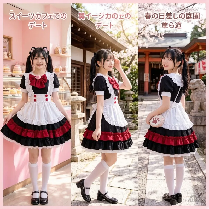 Gothic Dark Red Maid Outfit, Retro Academy Style Lolita Dress, Devil Witch Style Costume For Role Play Party Stage Fashion Wear
Gothic Dark Red Maid Outfit, Retro Academy Style Lolita Dress, Devil Witch Style Costume For Role Play Party Stage Fashion Wear