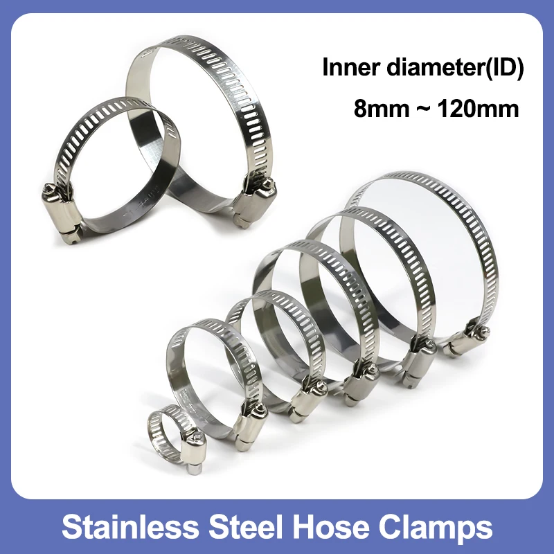 1PCS Stainless Steel Hose Clamps Diameter 8mm ~ 120mm Adjustable Tri Gear Worm Fuel Tube Water Pipe Fixed Clip Spring Cramps
1PCS Stainless Steel Hose Clamps Diameter 8mm ~ 120mm Adjustable Tri Gear Worm Fuel Tube Water Pipe Fixed Clip Spring Cramps