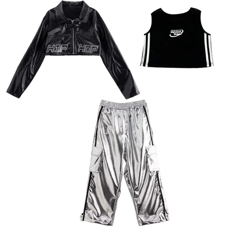 Одежда для джазовых танцев для девочек в стиле хип-хоп, детская модель, костюм для подиума, сценического танцевального шоу, черный топ с пупком, белые брюки
Одежда для джазовых танцев для девочек в стиле хип-хоп, детская модель, костюм для подиума, сценического танцевального шоу, черный топ с пупком, белые брюки