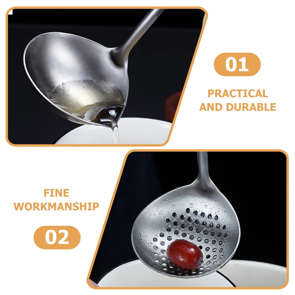 2pcs Stainless Steel Oil Filter Scoop Slotted Spoon Soup Grease Separator Kitchen Colander Ladle Long Handle Heat Insulation
2pcs Stainless Steel Oil Filter Scoop Slotted Spoon Soup Grease Separator Kitchen Colander Ladle Long Handle Heat Insulation